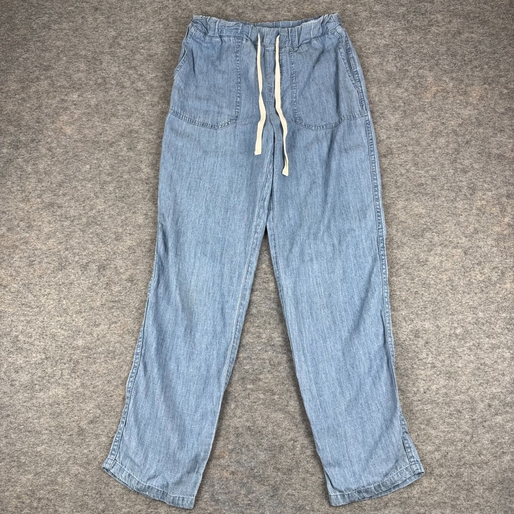 Rails Graham Medium Vintage Chambray Straight Leg Pant 28"‎ Pockets Womens XS